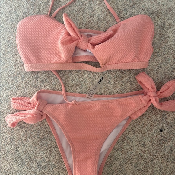 Pink Textured Bikini Set - Picture 1 of 1